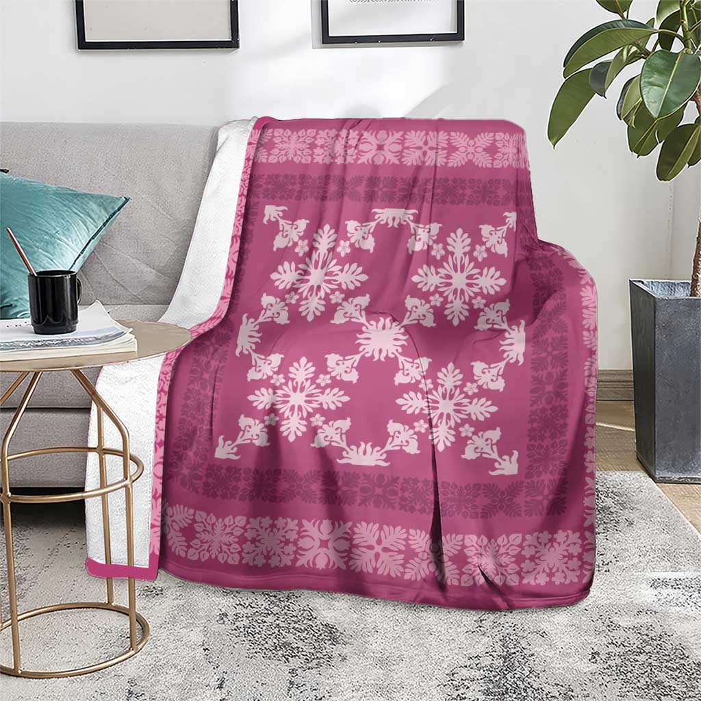 Hawaiian Quilt Pattern Blanket Pink Hawaii Culture Tropical - Polynesian Pride