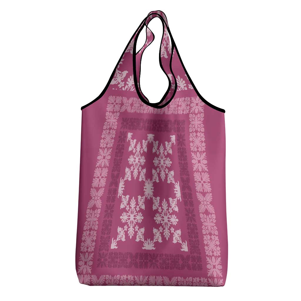 Hawaiian Quilt Pattern Grocery Bag Pink Hawaii Culture Tropical LT9 - Polynesian Pride