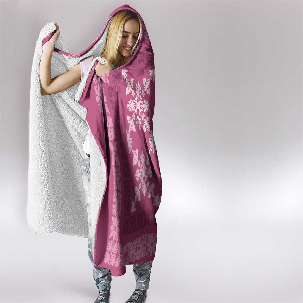 Hawaiian Quilt Pattern Hooded Blanket Pink Hawaii Culture Tropical - Polynesian Pride