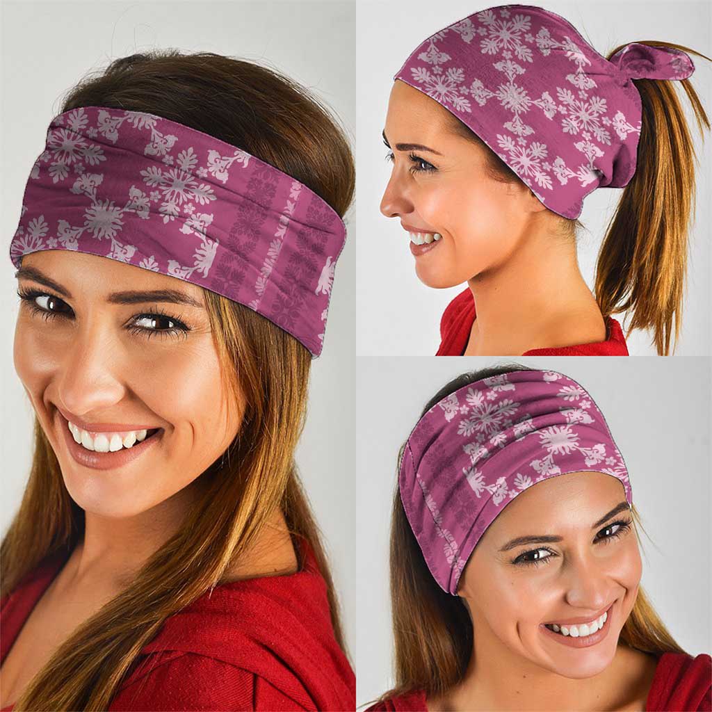 Hawaiian Quilt Pattern Neck Gaiter Pink Hawaii Culture Tropical - Polynesian Pride