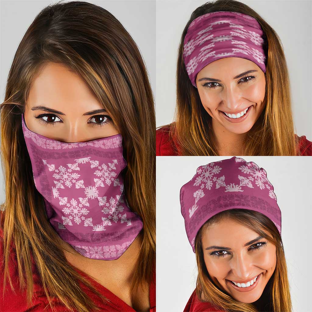 Hawaiian Quilt Pattern Neck Gaiter Pink Hawaii Culture Tropical - Polynesian Pride