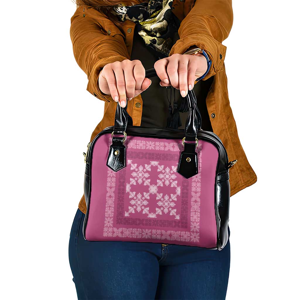 Hawaiian Quilt Pattern Shoulder Handbag Pink Hawaii Culture Tropical LT9 One Size Pink - Polynesian Pride