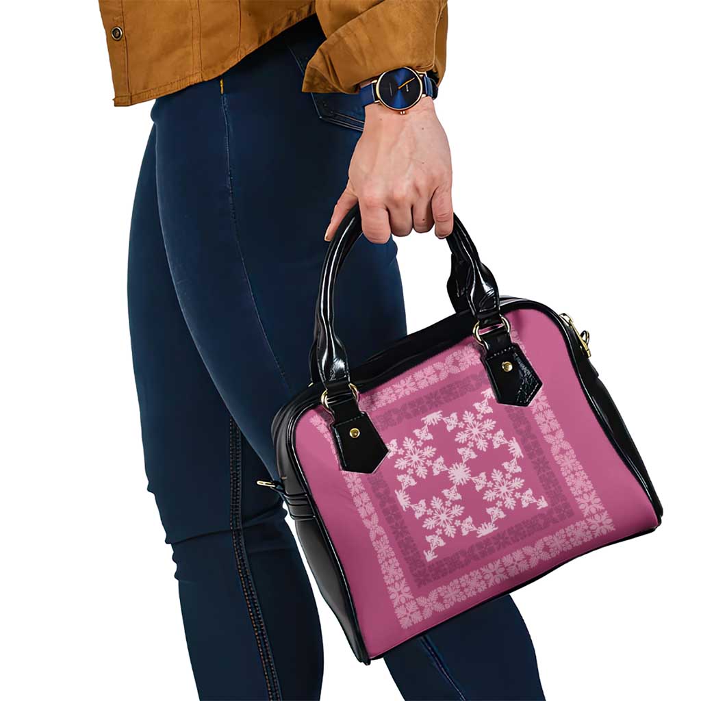 Hawaiian Quilt Pattern Shoulder Handbag Pink Hawaii Culture Tropical LT9 - Polynesian Pride
