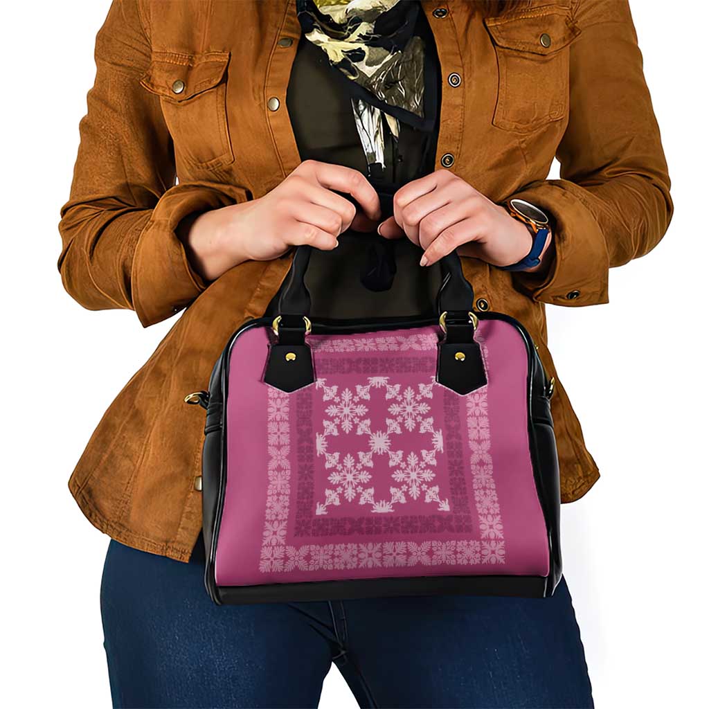 Hawaiian Quilt Pattern Shoulder Handbag Pink Hawaii Culture Tropical LT9 - Polynesian Pride