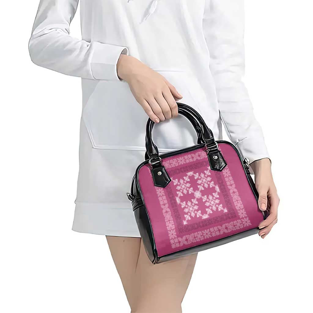 Hawaiian Quilt Pattern Shoulder Handbag Pink Hawaii Culture Tropical LT9 - Polynesian Pride