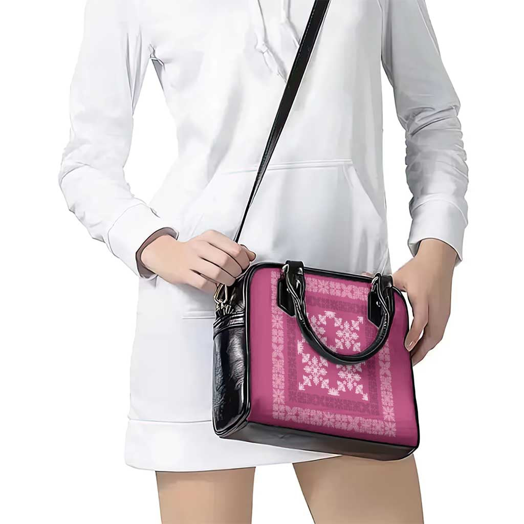 Hawaiian Quilt Pattern Shoulder Handbag Pink Hawaii Culture Tropical LT9 - Polynesian Pride