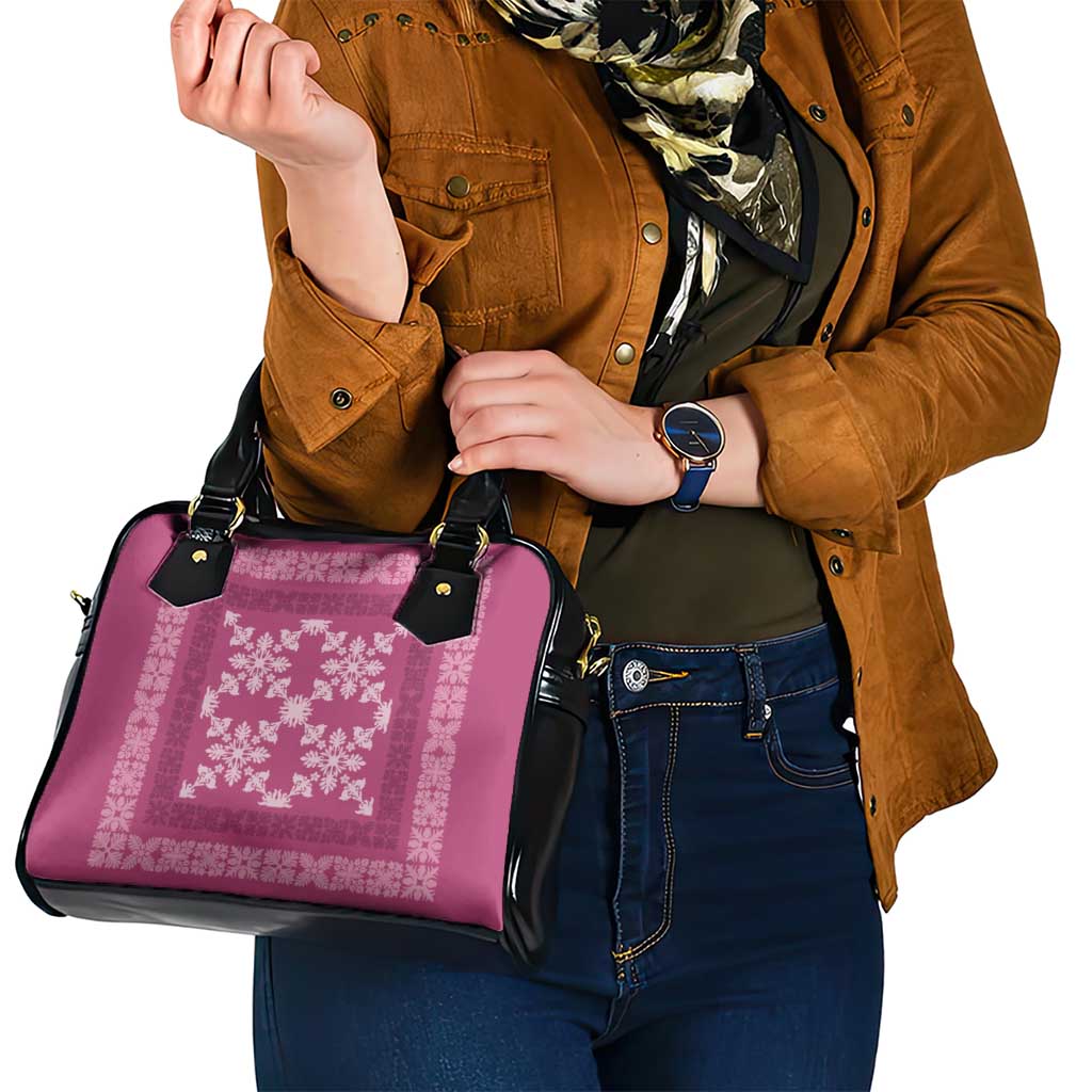 Hawaiian Quilt Pattern Shoulder Handbag Pink Hawaii Culture Tropical LT9 - Polynesian Pride