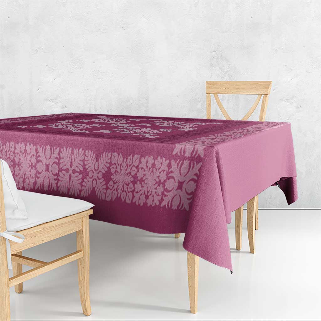 Hawaiian Quilt Pattern Tablecloth Pink Hawaii Culture Tropical - Polynesian Pride
