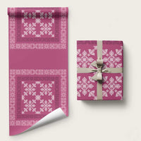 Hawaiian Quilt Pattern Wrapping Paper Pink Hawaii Culture Tropical LT9 58" × 23" Pink - Polynesian Pride