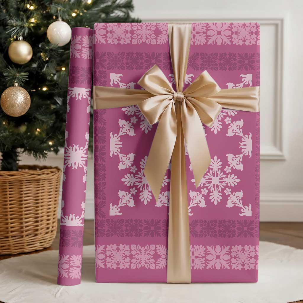 Hawaiian Quilt Pattern Wrapping Paper Pink Hawaii Culture Tropical LT9 - Polynesian Pride