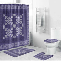 Hawaiian Quilt Pattern Bathroom Set Purple Hawaii Culture Tropical LT9 Bathroom Set (4 pcs) Purple - Polynesian Pride