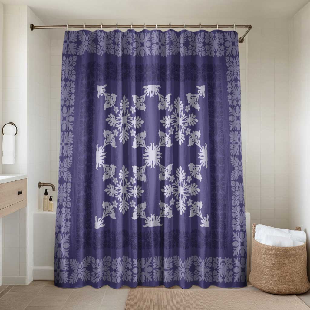 Hawaiian Quilt Pattern Bathroom Set Purple Hawaii Culture Tropical LT9 Shower Curtain Only Purple - Polynesian Pride