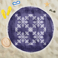 Hawaiian Quilt Pattern Beach Blanket Purple Hawaii Culture Tropical LT9 One Size 150cm Purple - Polynesian Pride