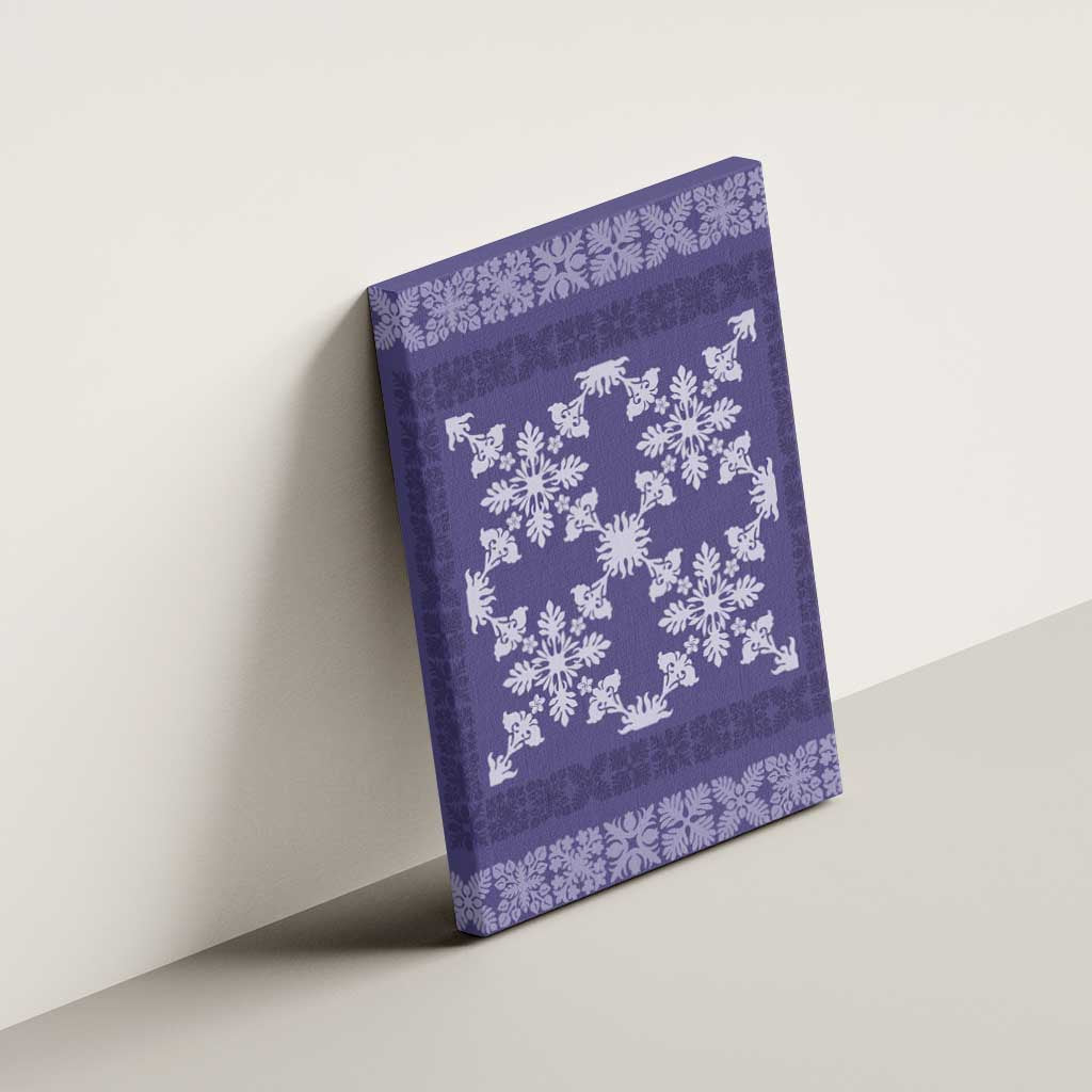 Hawaiian Quilt Pattern Canvas Wall Art Purple Hawaii Culture Tropical - Polynesian Pride