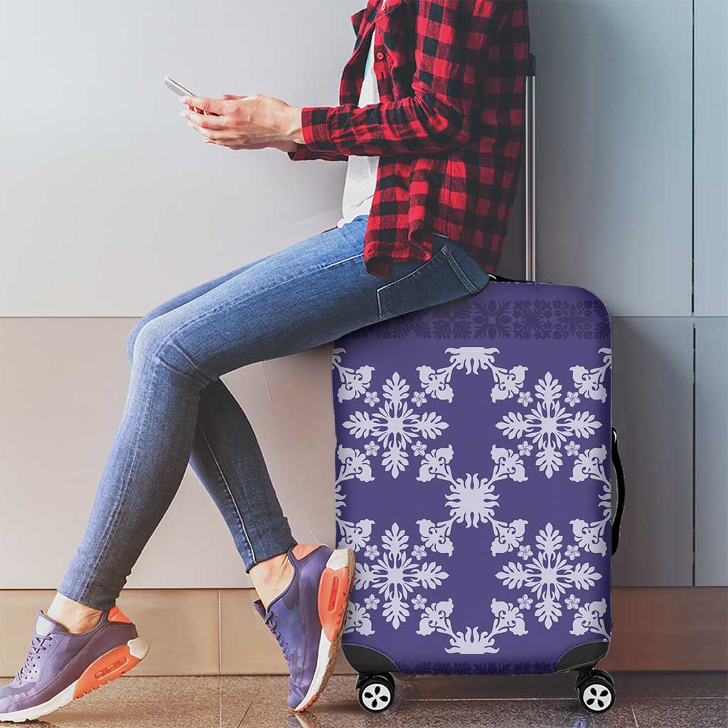Hawaiian Quilt Pattern Luggage Cover Purple Hawaii Culture Tropical - Polynesian Pride