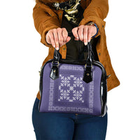 Hawaiian Quilt Pattern Shoulder Handbag Purple Hawaii Culture Tropical - Polynesian Pride