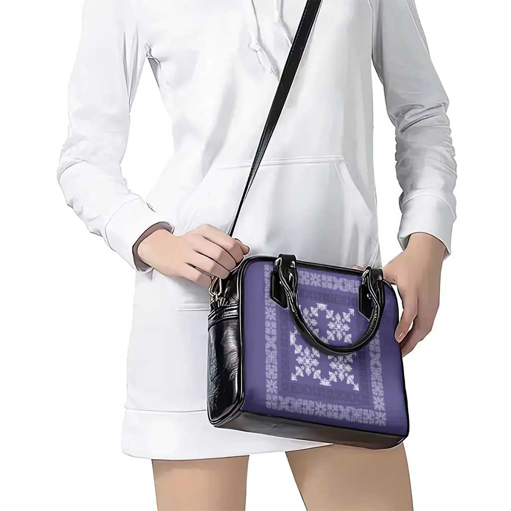 Hawaiian Quilt Pattern Shoulder Handbag Purple Hawaii Culture Tropical - Polynesian Pride
