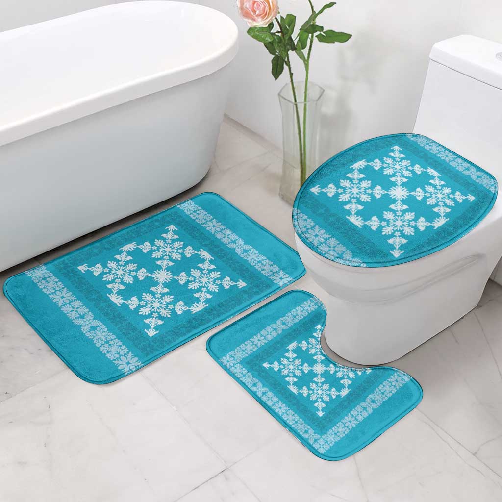 Hawaiian Quilt Pattern Bathroom Set Teal Hawaii Culture Tropical - Polynesian Pride