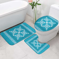 Hawaiian Quilt Pattern Bathroom Set Teal Hawaii Culture Tropical - Polynesian Pride