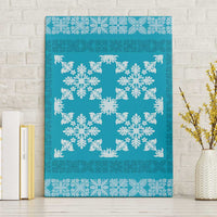 Hawaiian Quilt Pattern Canvas Wall Art Teal Hawaii Culture Tropical LT9 Without Frame Teal - Polynesian Pride