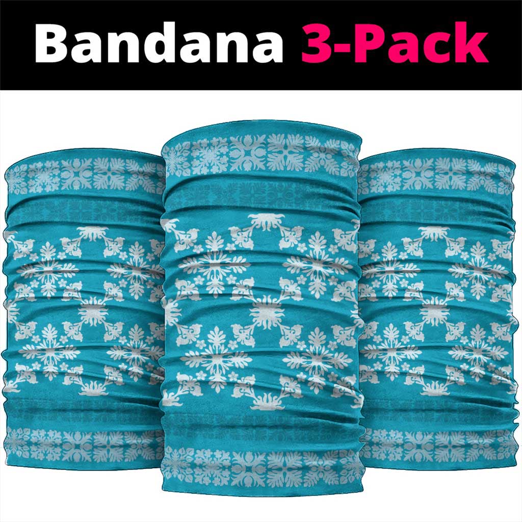Hawaiian Quilt Pattern Neck Gaiter Teal Hawaii Culture Tropical LT9 package One Size: 25*50cm Teal - Polynesian Pride