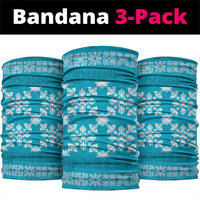 Hawaiian Quilt Pattern Neck Gaiter Teal Hawaii Culture Tropical LT9 package One Size: 25*50cm Teal - Polynesian Pride