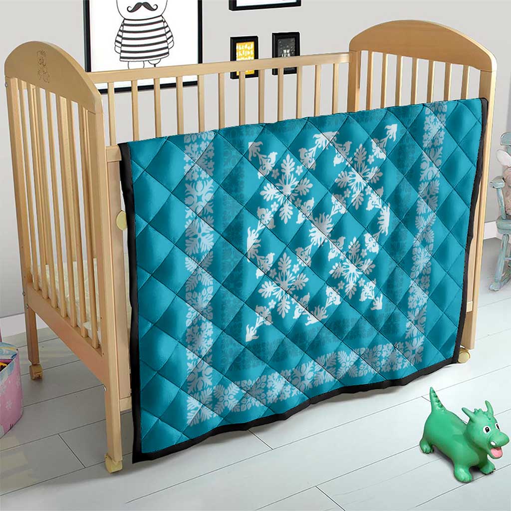 Hawaiian Quilt Pattern Quilt Teal Hawaii Culture Tropical - Polynesian Pride