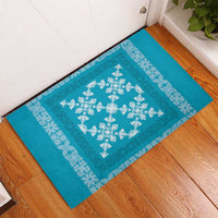 Hawaiian Quilt Pattern Rubber Doormat Teal Hawaii Culture Tropical LT9 - Polynesian Pride