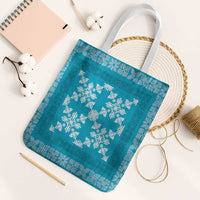 Hawaiian Quilt Pattern Tote Bag Teal Hawaii Culture Tropical - Polynesian Pride