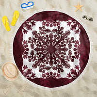 Palm Leaf Quilt Pattern Beach Blanket Hawaii Culture Floral LT9 One Size 150cm Oxblood - Polynesian Pride