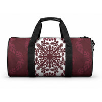 Palm Leaf Quilt Pattern Duffle Bag Hawaii Culture Floral LT9 One size Oxblood - Polynesian Pride