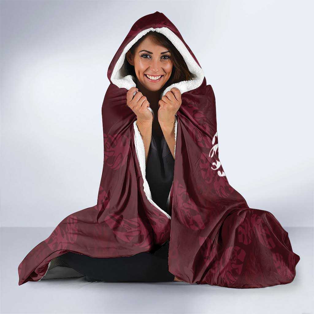 Palm Leaf Quilt Pattern Hooded Blanket Hawaii Culture Floral - Polynesian Pride
