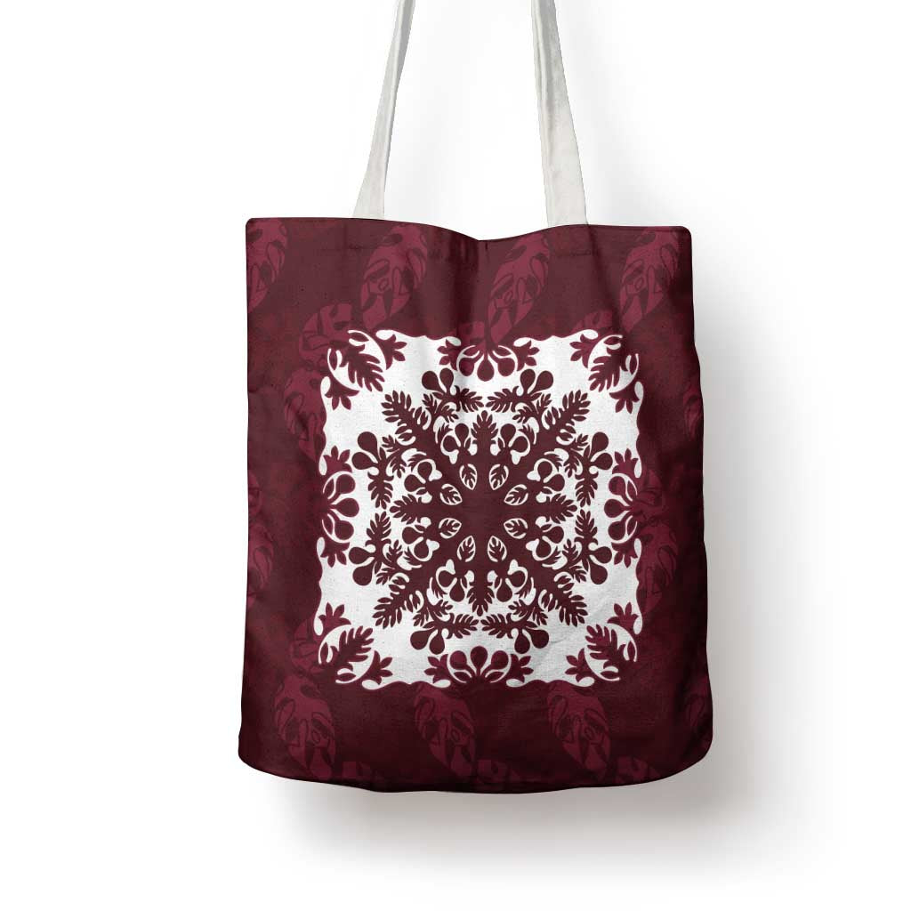 Palm Leaf Quilt Pattern Tote Bag Hawaii Culture Floral - Polynesian Pride