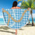Blue Tropical Floral Palaka Beach Blanket Hawaiian Quilt Pattern - Polynesian Pride