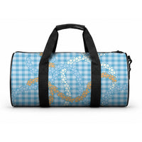 Blue Tropical Floral Palaka Duffle Bag Hawaiian Quilt Pattern LT9 One size Blue - Polynesian Pride