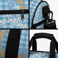 Blue Tropical Floral Palaka Duffle Bag Hawaiian Quilt Pattern LT9 - Polynesian Pride