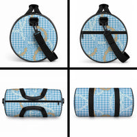 Blue Tropical Floral Palaka Duffle Bag Hawaiian Quilt Pattern LT9 - Polynesian Pride