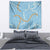 Blue Tropical Floral Palaka Tapestry Hawaiian Quilt Pattern - Polynesian Pride