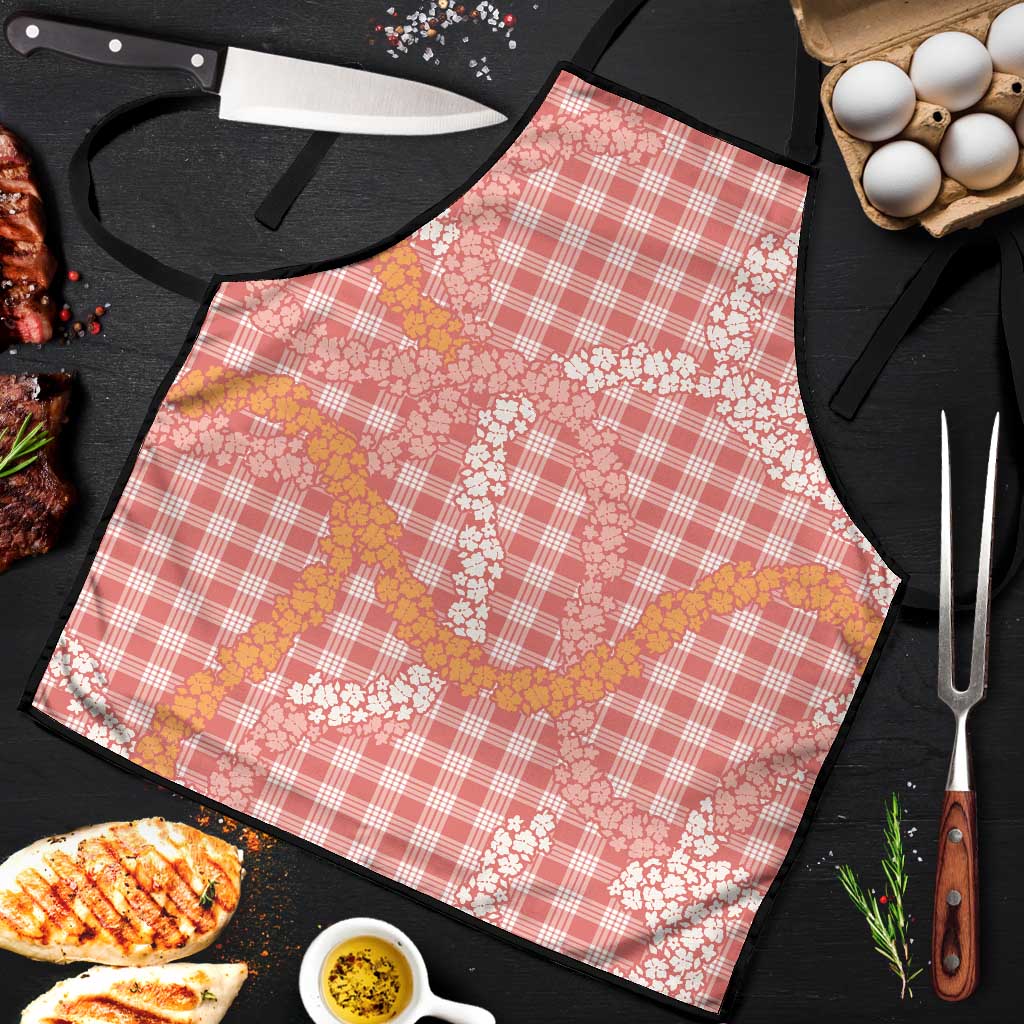 Pink Tropical Floral Palaka Apron Hawaiian Quilt Pattern - Polynesian Pride