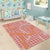 Pink Tropical Floral Palaka Area Rug Hawaiian Quilt Pattern - Polynesian Pride