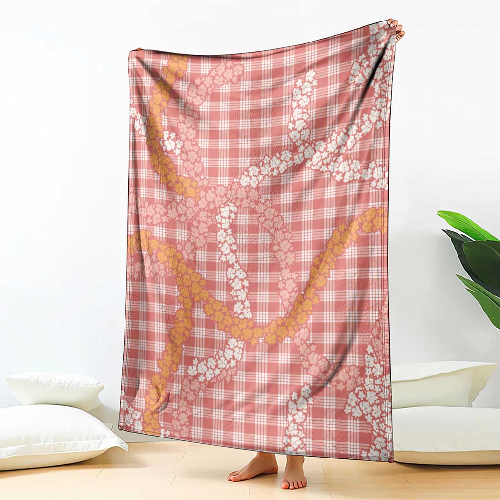 Pink Tropical Floral Palaka Blanket Hawaiian Quilt Pattern - Polynesian Pride