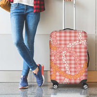 Pink Tropical Floral Palaka Luggage Cover Hawaiian Quilt Pattern - Polynesian Pride