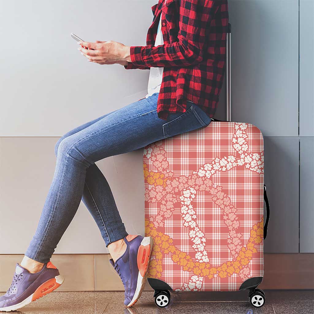 Pink Tropical Floral Palaka Luggage Cover Hawaiian Quilt Pattern - Polynesian Pride
