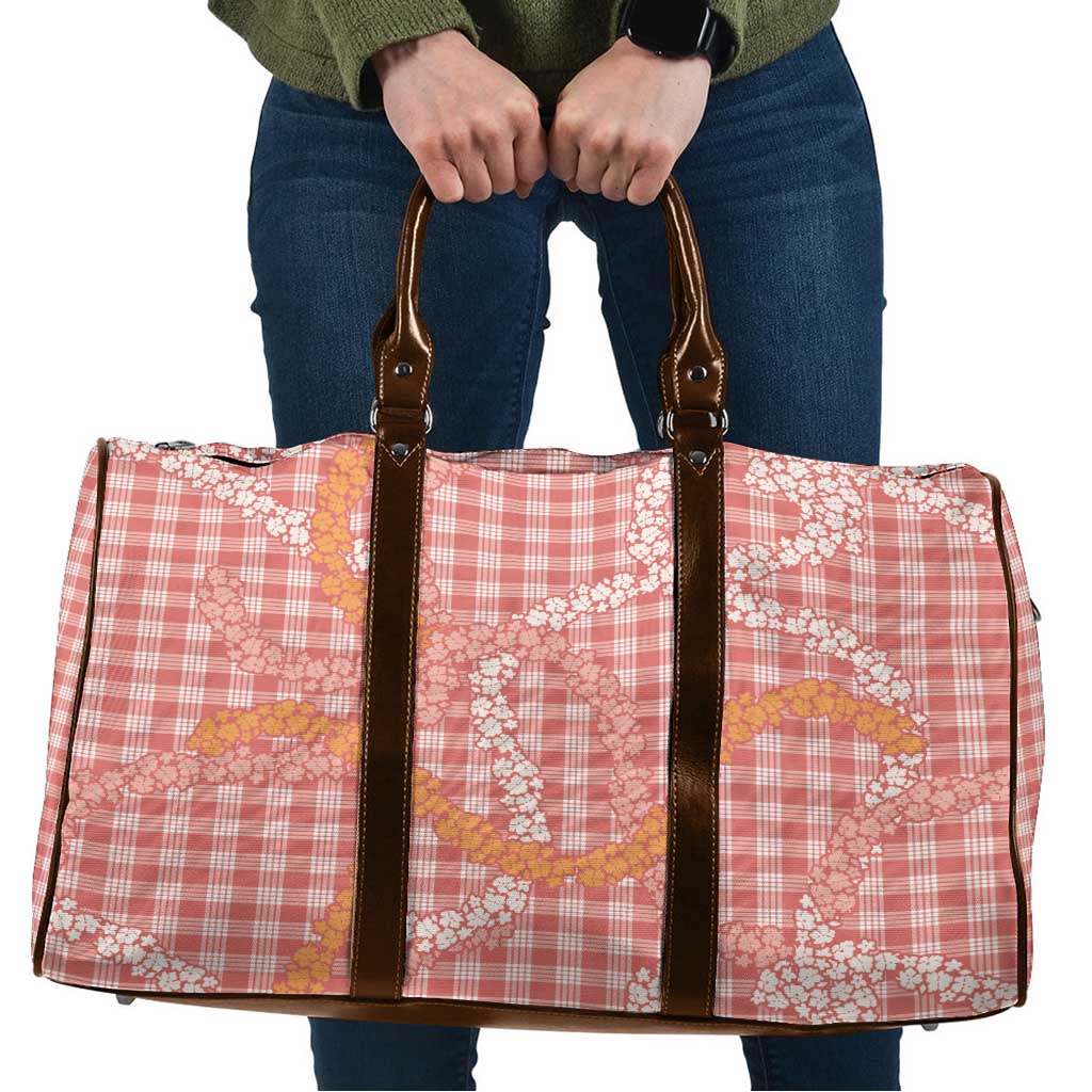 Pink Tropical Floral Palaka Travel Bag Hawaiian Quilt Pattern - Polynesian Pride