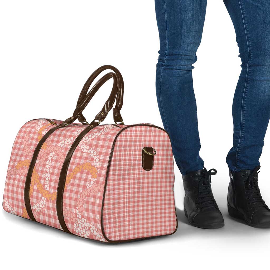 Pink Tropical Floral Palaka Travel Bag Hawaiian Quilt Pattern - Polynesian Pride