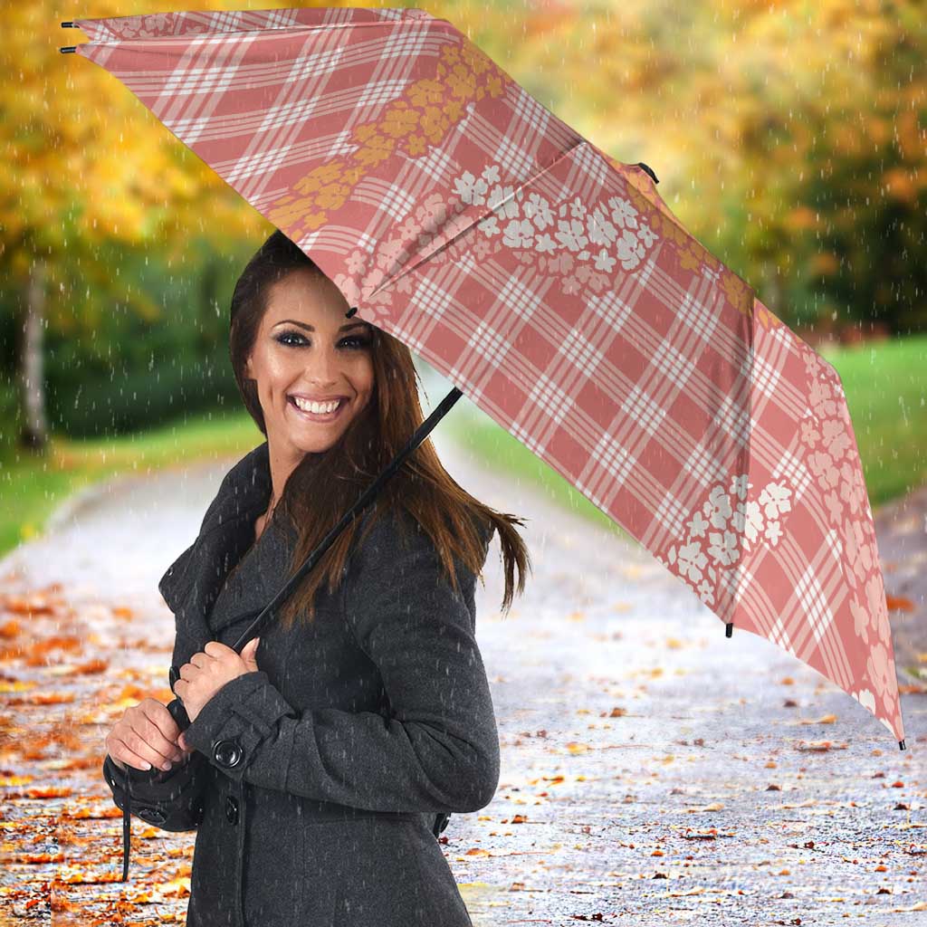 Pink Tropical Floral Palaka Umbrella Hawaiian Quilt Pattern - Polynesian Pride