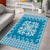 Blue Ulu Palaka Quilt Pattern Area Rug Hawaii Culture Breadfruit - Polynesian Pride