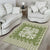 Green Ulu Palaka Quilt Pattern Area Rug Hawaii Culture Breadfruit - Polynesian Pride