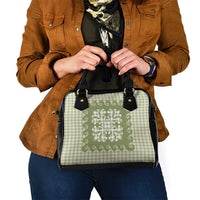Green Ulu Palaka Quilt Pattern Shoulder Handbag Hawaii Culture Breadfruit - Polynesian Pride