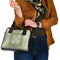 Green Ulu Palaka Quilt Pattern Shoulder Handbag Hawaii Culture Breadfruit - Polynesian Pride